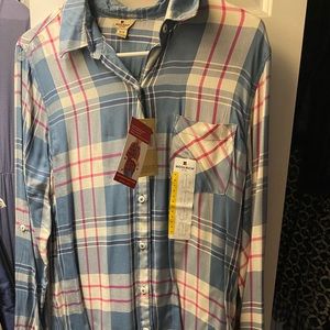 Plaid button down, brand new with tags